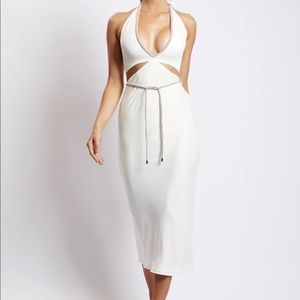 Meshki Lila Diamante Rope Midi Dress - White